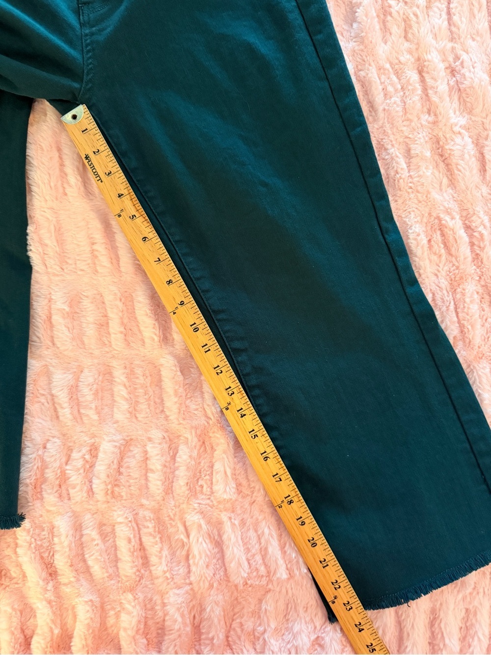 JUDY BLUE 9/29 Dark Green Wide Leg Crop Jeans - Picture 11 of 13